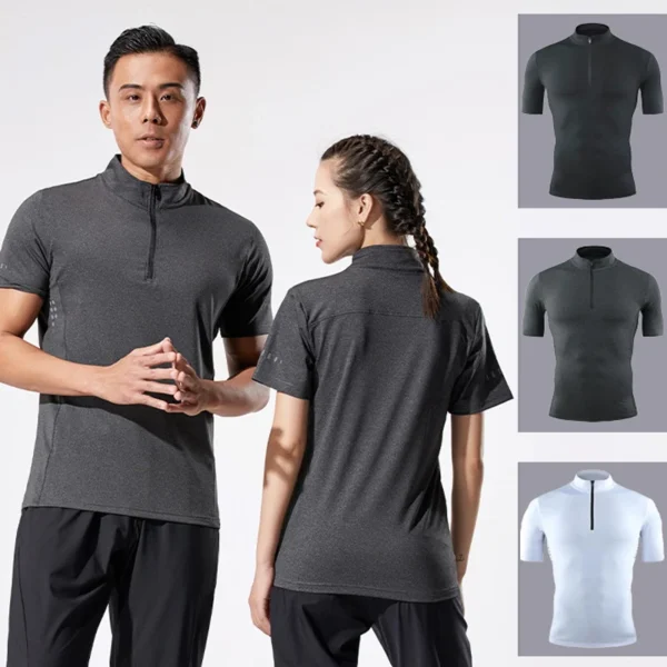 Men's Quick-Dry Reflective Running T-Shirt – Half-Zip Gym Top – AliExpress 201768104 - Image 4